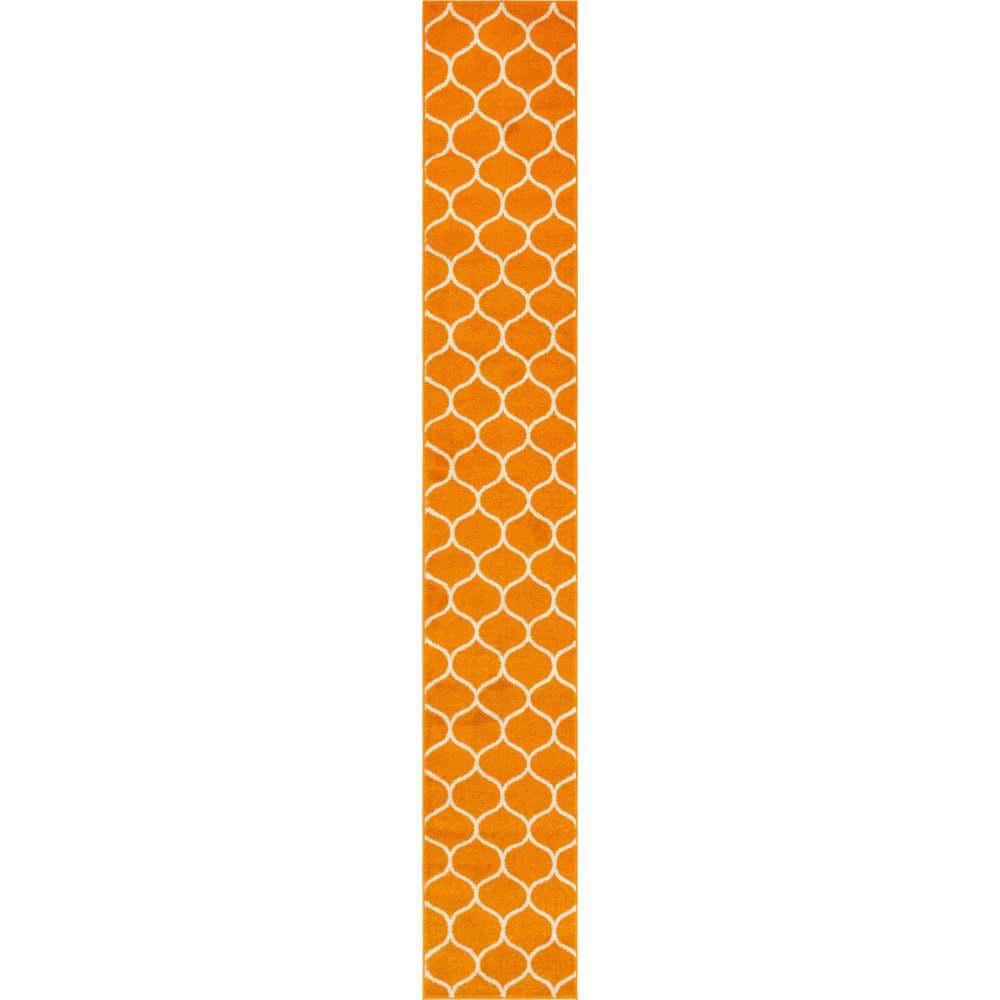 Trellis Frieze Rounded Orange 2 ft. x 13 ft. Round Rug price history on PriceWatchPro