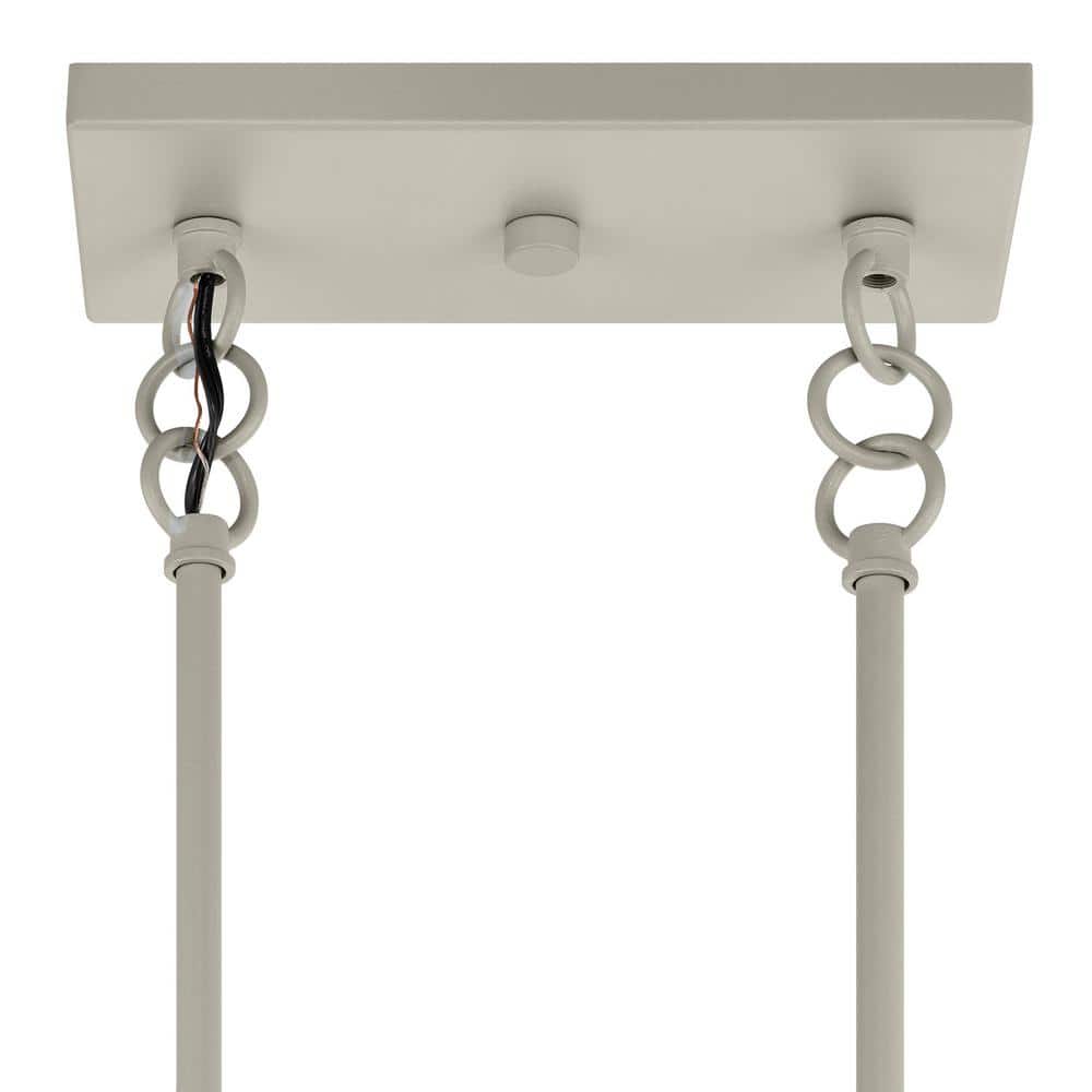 Gray Metal 3-Light Industrial Island Chandelier