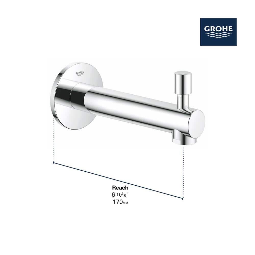 Matte Black Wall Mounted Tub Spout with Diverter