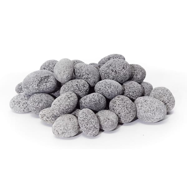 EXOTIC Fire Glass ½ in. to 1 in. Black Lava Fire Pebbles (20 lbs. Bag)
