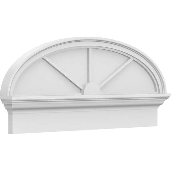 Ekena Millwork 2-3/4 in. x 36 in. x 15-7/8 in. Elliptical 3-Spoke Architectural Grade PVC Combination Pediment Moulding