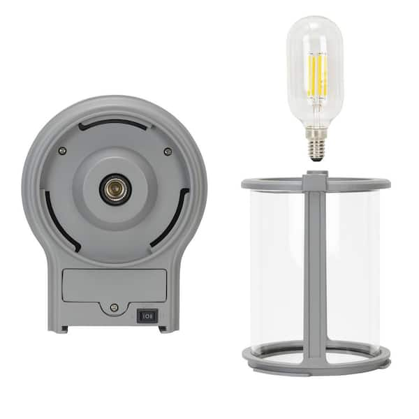 Gama Sonic Coach Lantern 1-Light Gray Solar Integrated LED Outdoor Wall  Lantern Sconce with Warm White Edison Bulb (1-Pack) 1BE40810 - The Home  Depot