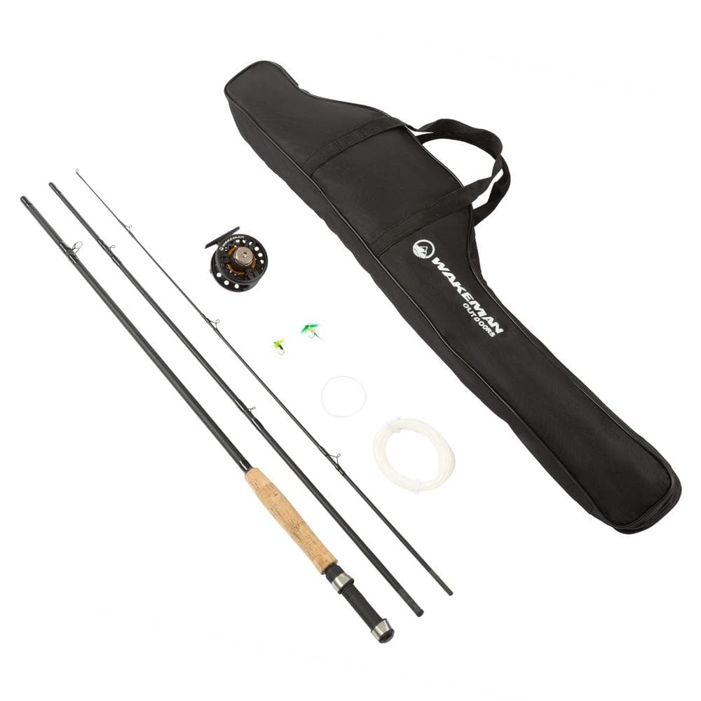 Wakeman Outdoors Collapsible 97 in. Fiberglass Fly Fishing Rod and