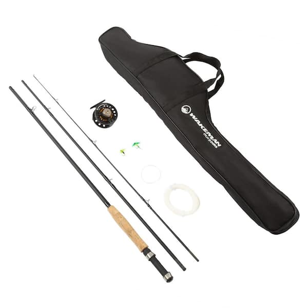 Wakeman Outdoors Collapsible 97 in. Fiberglass Fly Fishing Rod and Reel Combo (3-Piece)
