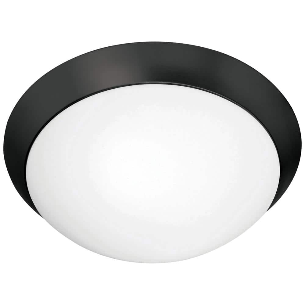 Access Lighting Cobalt 5 In 2 Light Matte Black Flush Mount 20626 Mbl Opl The Home Depot