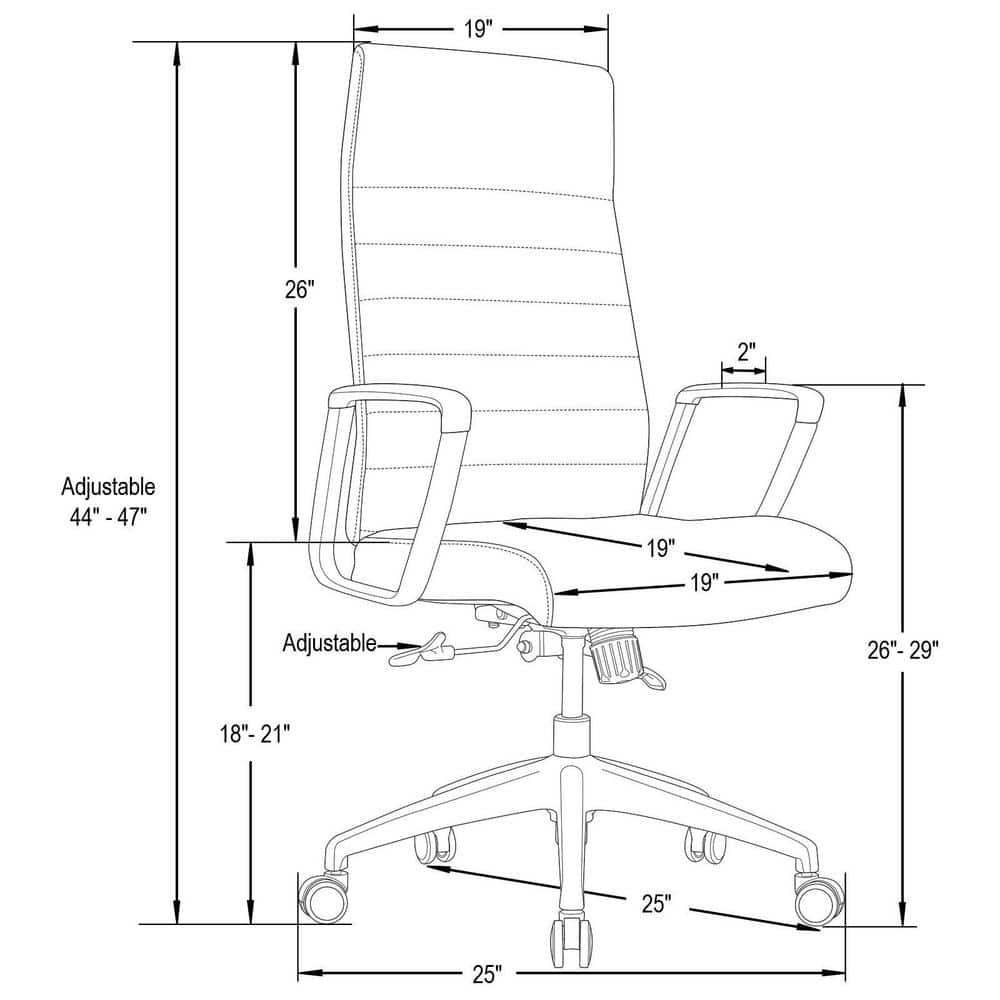 Tan Leather High-Back Swivel Modern Office Chair with Metal Base