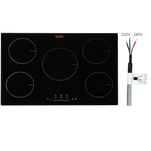 Built-in Induction Electric Stove Top 5 Burners Ceramic Glass Surface Electric Cooktop 30.3 x 20.5 in. Radiant Cooktop