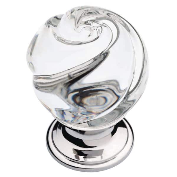 Liberty Swirled Glass 1-1/5 in. (31 mm) Chrome and Crystal Round Cabinet Knob