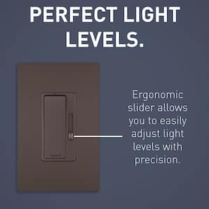 radiant 450 Watt Single Pole/3-Way LED/CFL/Incandescent Decorator Rocker Dimmer, Dark Bronze
