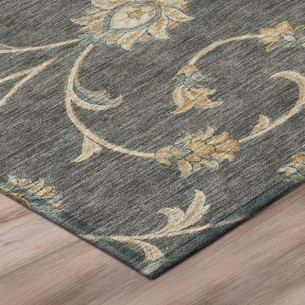 Chantille Machine Washable Indoor/Outdoor Abstract ACN3079 Graphite 10 ft. x 14 ft. Area Rug