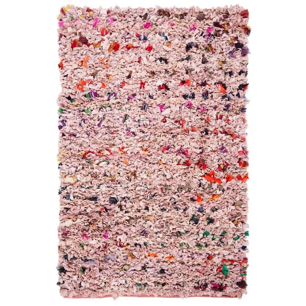 SAFAVIEH Rio Shag Blush 8 ft. x 10 ft. Solid Area Rug