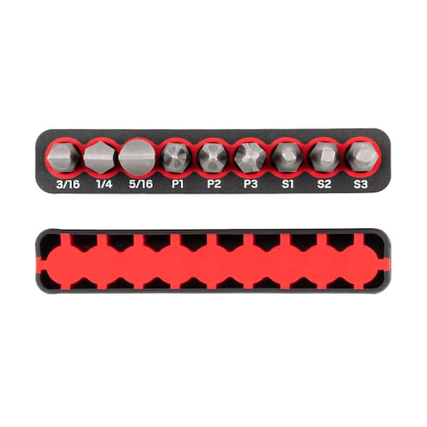 TEKTON 1/4 in. Phillips, Slotted, Square Bit Set with Rail (#1 to