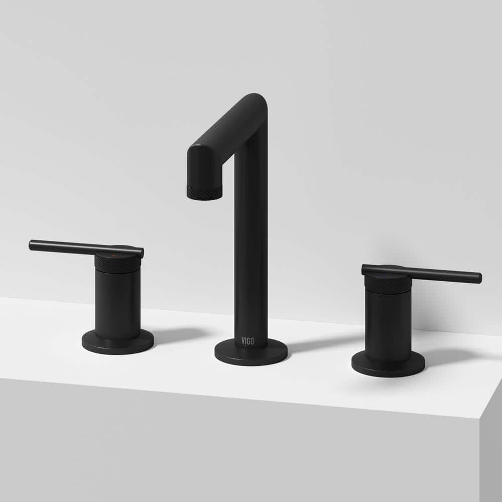 Sterling 8" Matte Black Nickel Widespread Bathroom Faucet