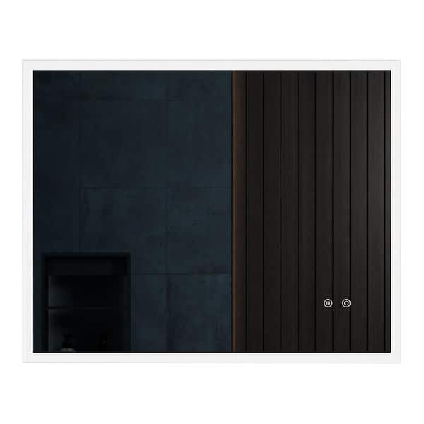 Miscool Anky 30 in. W x 24 in. H Rectangular Frameless Wall Mount LED Light Bathroom Vanity Mirror, Adjustable Brightness