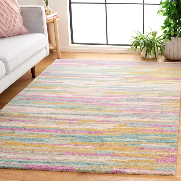 Bellagio 4 ft. x 6 ft. Yellow/Green Running Camo Area Rug
