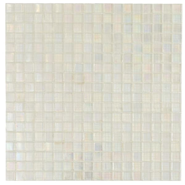Apollo Tile Skosh 4" x 6" Glossy Rainbow White Glass Mosaic Uniform square Wall and Floor Sample Tile 0.13 sq. ft./Piece (1-Pack)