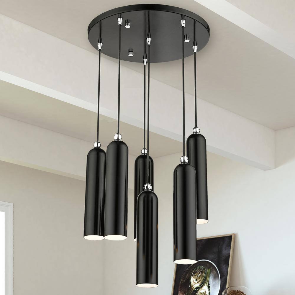 Ardmore 6-Light Shiny Black Chrome LED Pendant