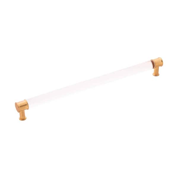 Midway 12 in. (305mm) Center to Center Crysacrylic with Brushed Golden Brass Cabinet Bar Pull (5-Pack)