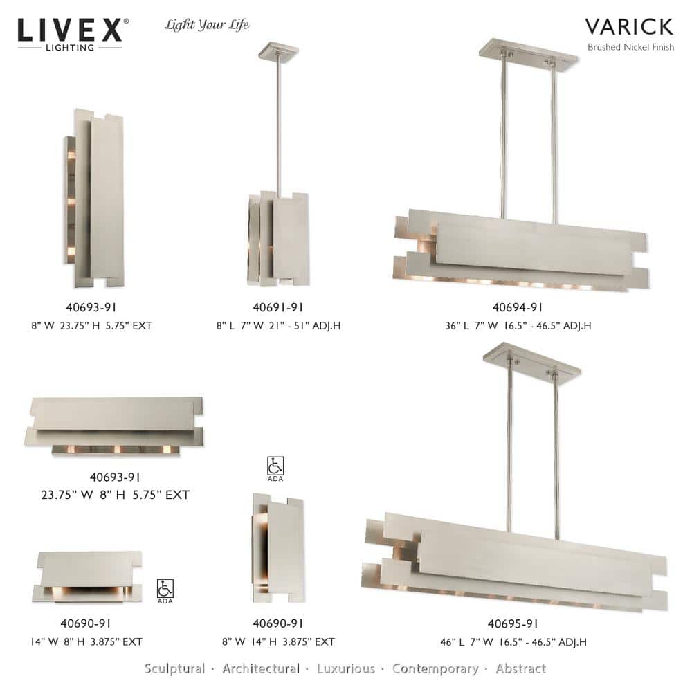 Brushed Nickel 2-Light Vertical/Horizontal Wall Sconce