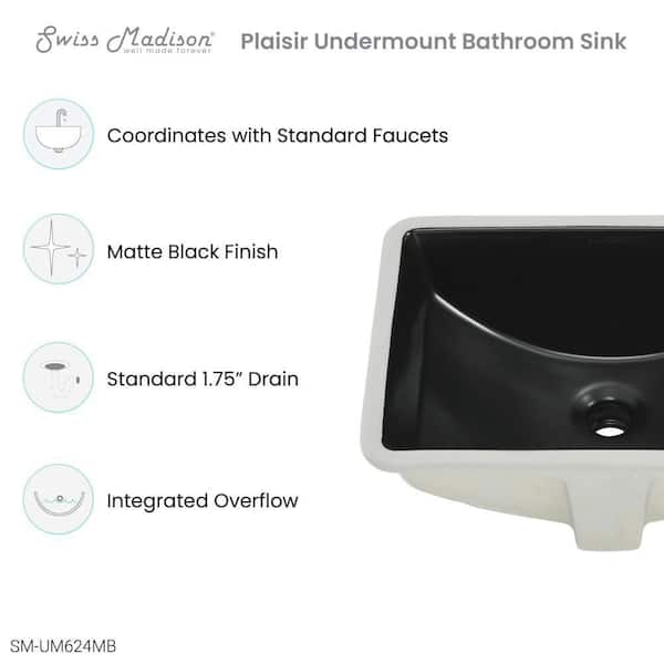 Swiss Madison Plaisir 18.5 in. Rectangle Undermount Bathroom Sink ...