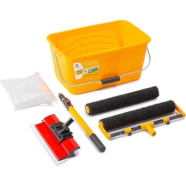 18 in. Drywall Compound Roller with Skimming Blade and Paint Roller Frame with Extension Handle Pole 10-Pack