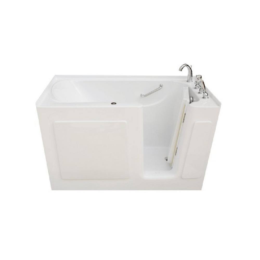 Pinnacle 3.91 ft. Right Drain Walk-In Whirlpool Tub in White LPI4730-W-RD