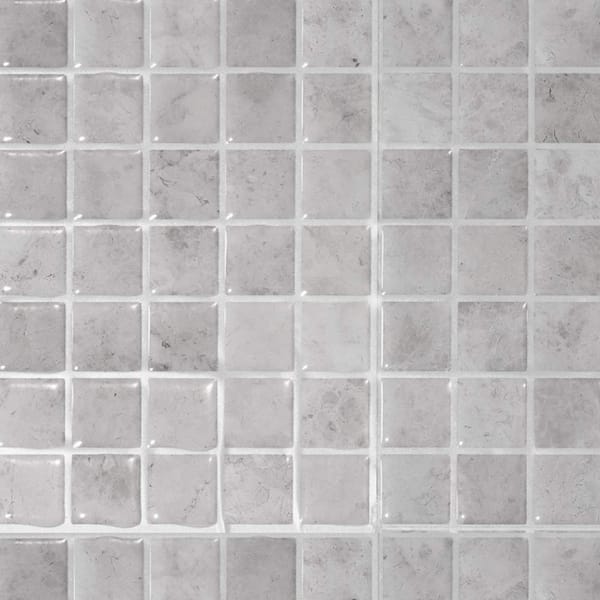 Main Street 10.5 in x 10.5 in Mini Mosaic Stone Vinyl Peel and Stick Wall Tile (4-Pack)