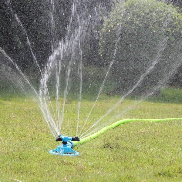 Lawn Sprinkler, Automatic Garden Sprinkler, 3000 Square Feet Coverage Rotates 360-Degrees