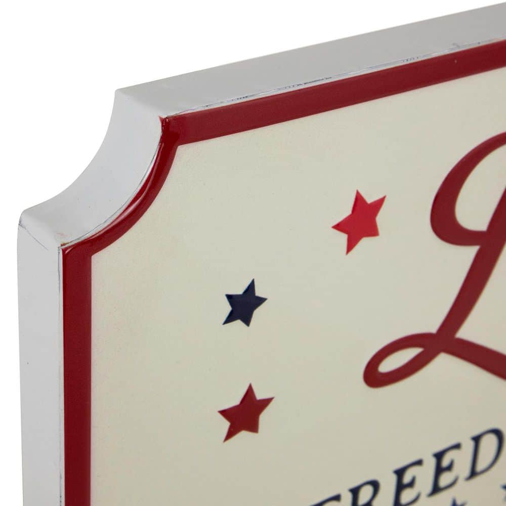 Patriotic Red White and Blue Metal Wall Sign