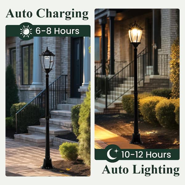 GIGALUMI 1-Light Black Aluminum Outdoor Weather Resistance LED