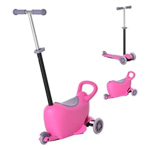 3-in-1 Ride On Push Car, Kids Scooter, with Adjustable Handlebar, Removable Storage Seat, for Aged 2-6 Years Olds Kids