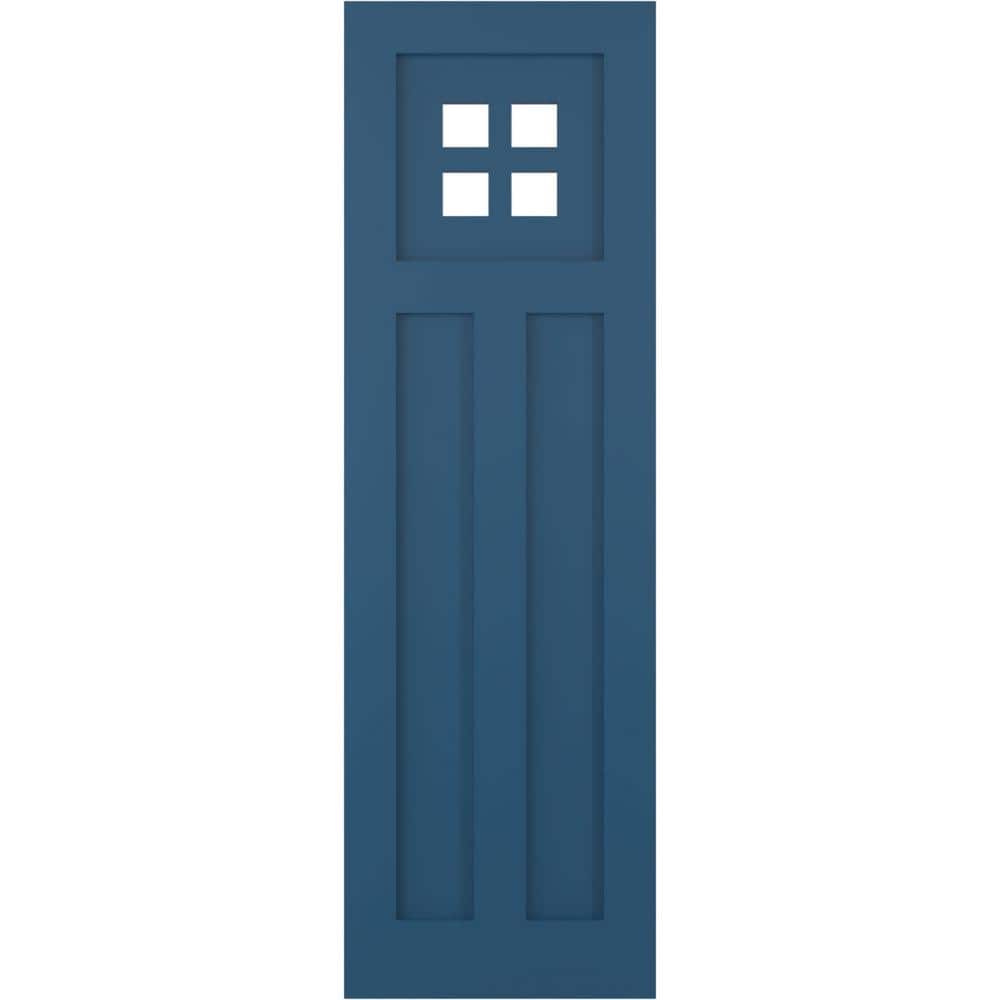 True Fit 15 in. x 43 in. PVC San Antonio Mission Style Fixed Mount Flat Panel Shutters, Sojourn Blue (Per Pair) price history on PriceWatchPro
