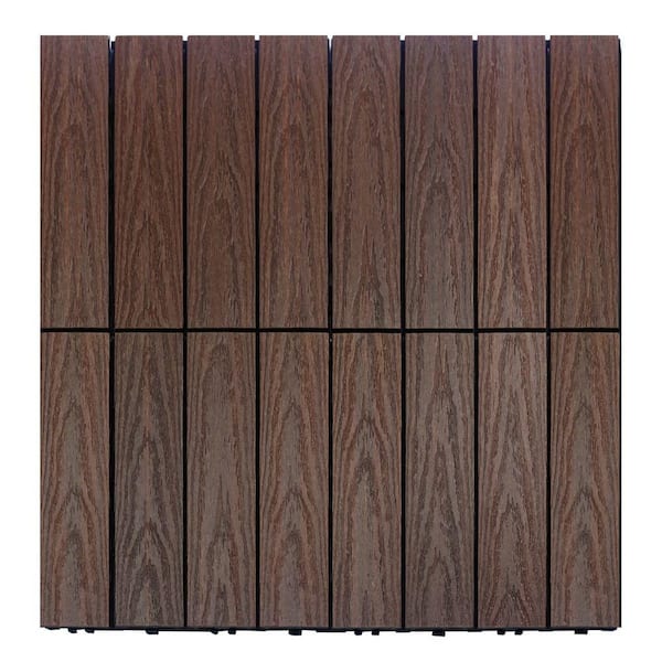 NewTechWood UltraShield Naturale 1 ft. x 1 ft. Quick Deck Outdoor Composite Deck Tile Sample in California Redwood