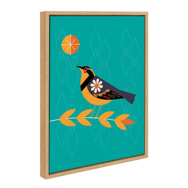 Sylvie "Varied Thrush" by Amber Leaders Designs Natural Framed Art Print 18 in. x 24 in.