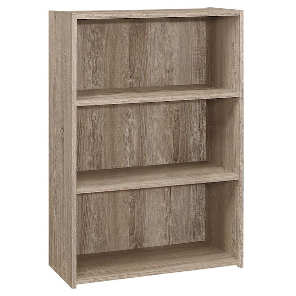 Unbranded 36 in. Dark Taupe with 3-Storage Shelves Composite Bookcase