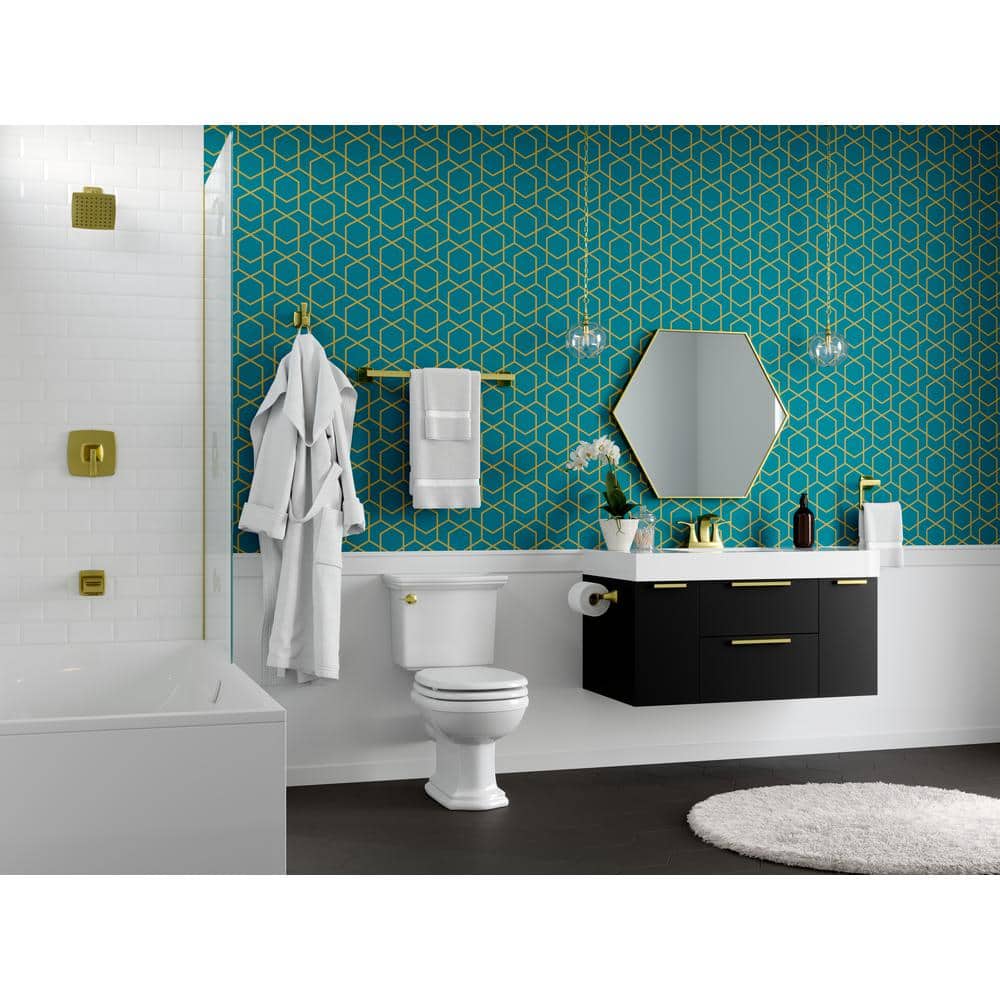 Brushed Gold Double Handle High Arc Bathroom Faucet