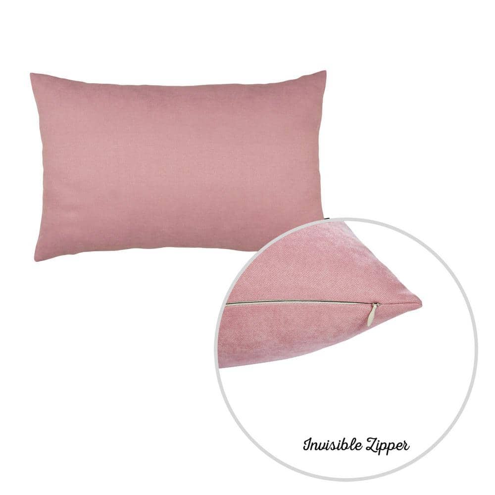 Light Pink Polyester Lumbar Pillow Covers Set of 2