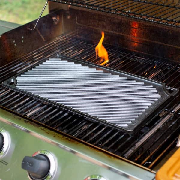 Lodge Double Play 16.75 in. Black Cast Iron Reversible Stovetop Griddle  LDPSTOT - The Home Depot