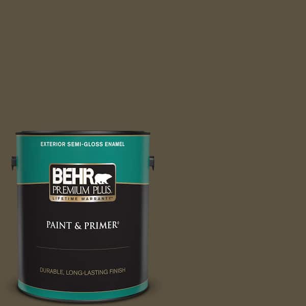 BEHR PREMIUM PLUS 1 gal. #S-H-730 Eagle Rock Semi-Gloss Enamel Exterior Paint & Primer