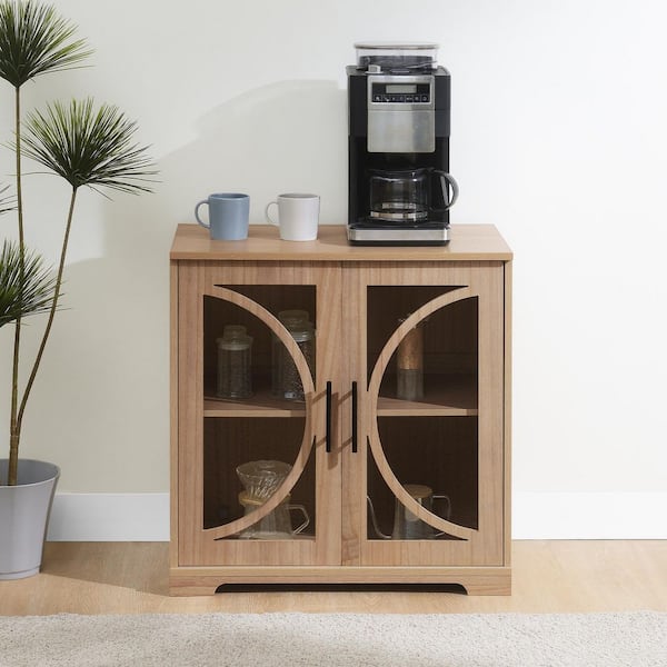 Belle Harbor Alton Natural Oak Wood Buffet Sideboard Cabinet Console Table