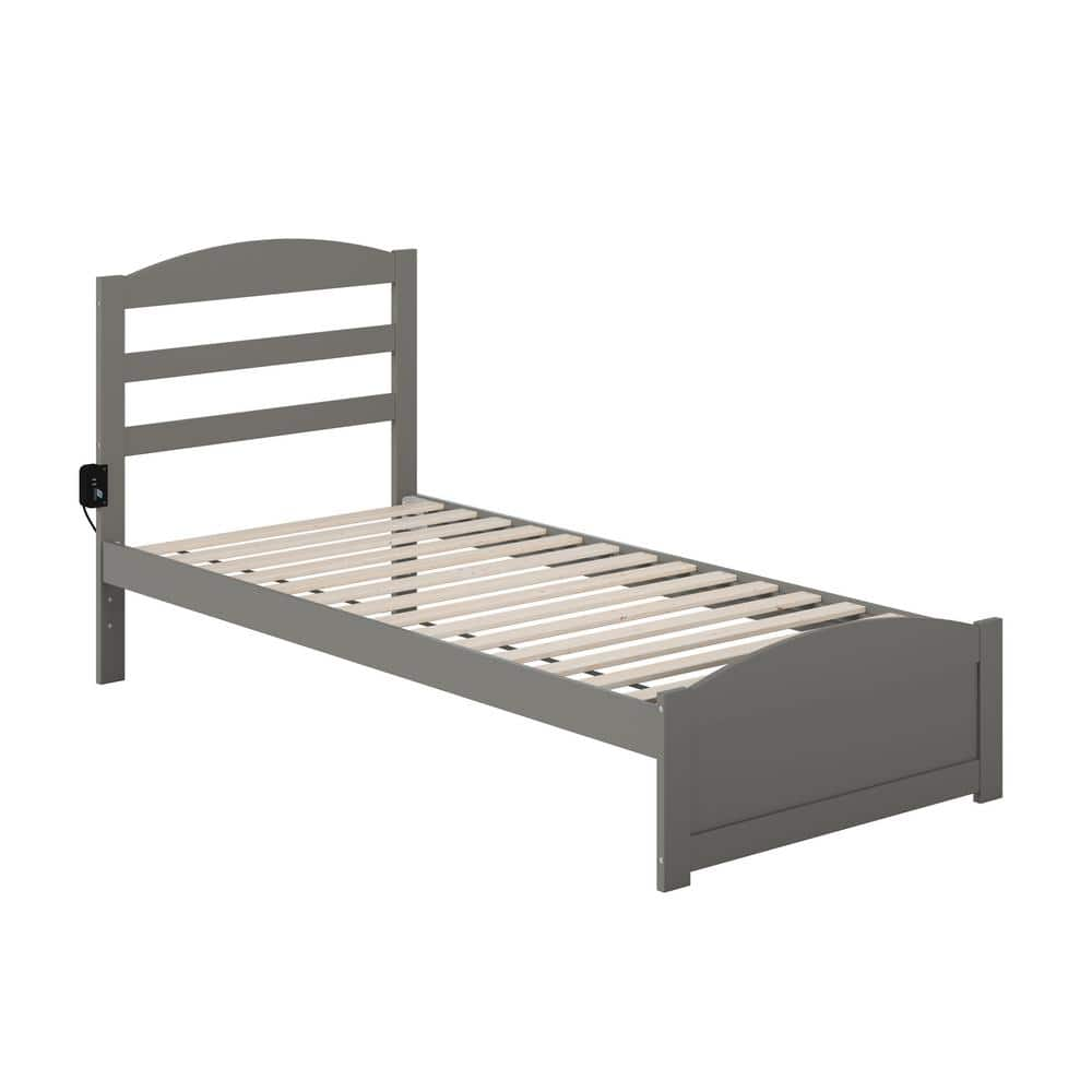 AFI Warren 38-1/4 in. W Grey Twin Extra Long Solid Wood Frame with ...