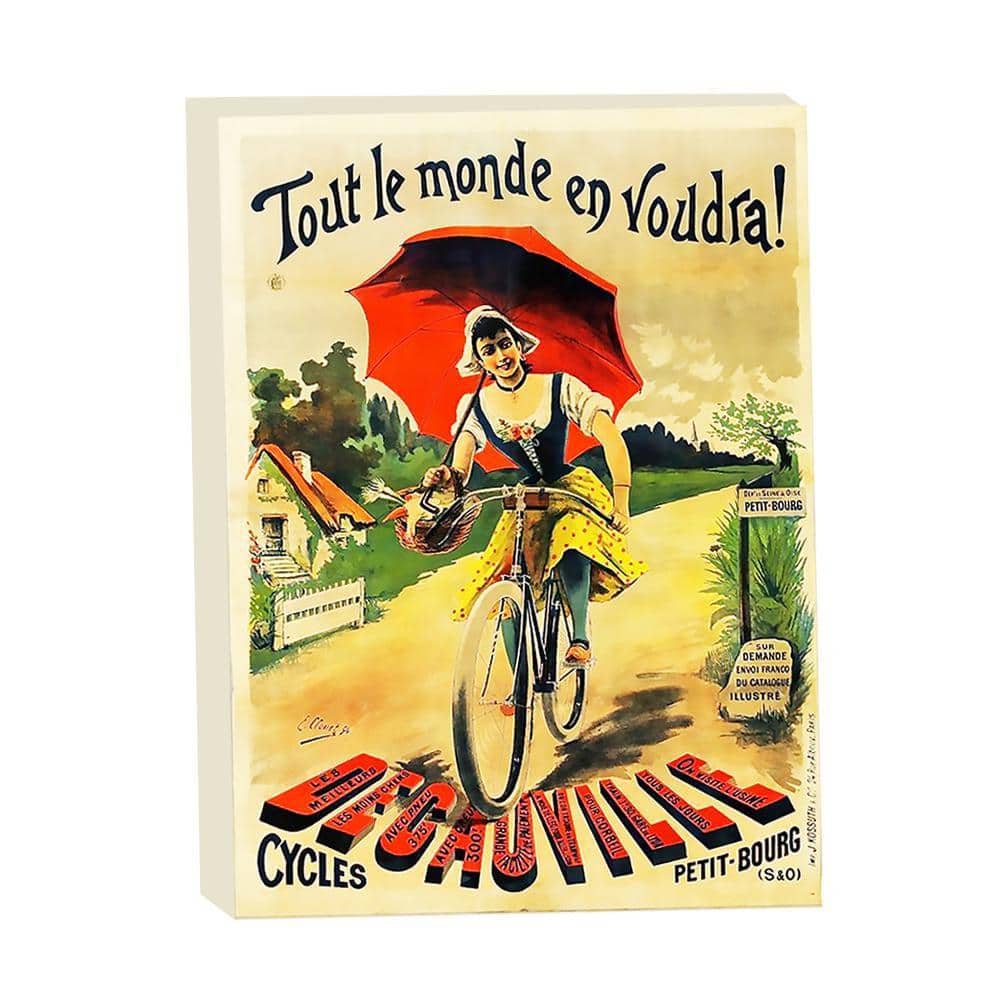 Decauville Cycles Vintage French Cycling Poster by Grotto Studios Unframed Graphic Print Abstract 24 in. x 18 in. price history on PriceWatchPro