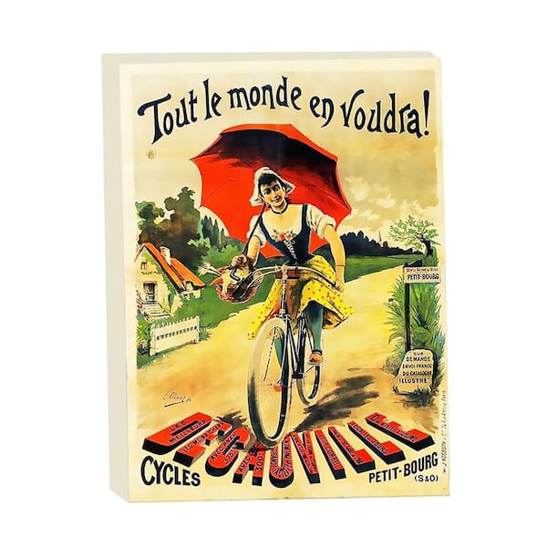 VENICE BEACH Collections Decauville Cycles Vintage French Cycling Poster by Grotto Studios Unframed Graphic Print Abstract 24 in. x 18 in.