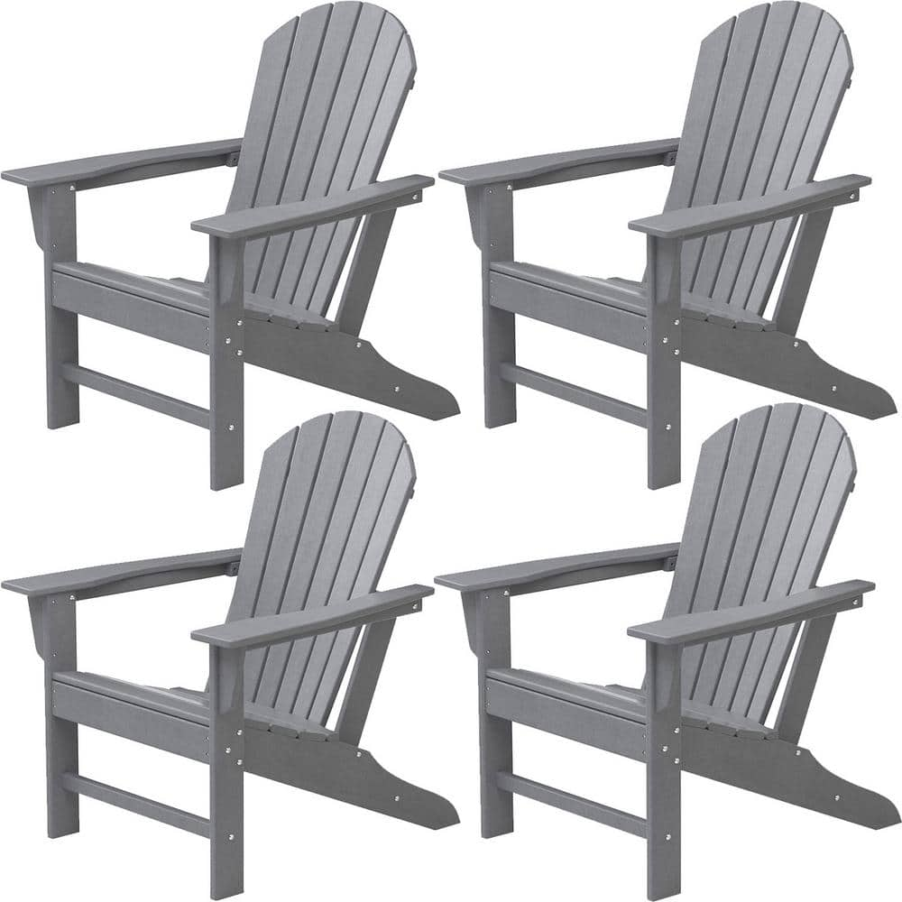 HDPE Plastic Adirondack Chair Patio Resin Deck Chair Gray 4 Pack LM   Plastic Adirondack Chairs Lm Ww6padlkc Gy 6 64 1000 