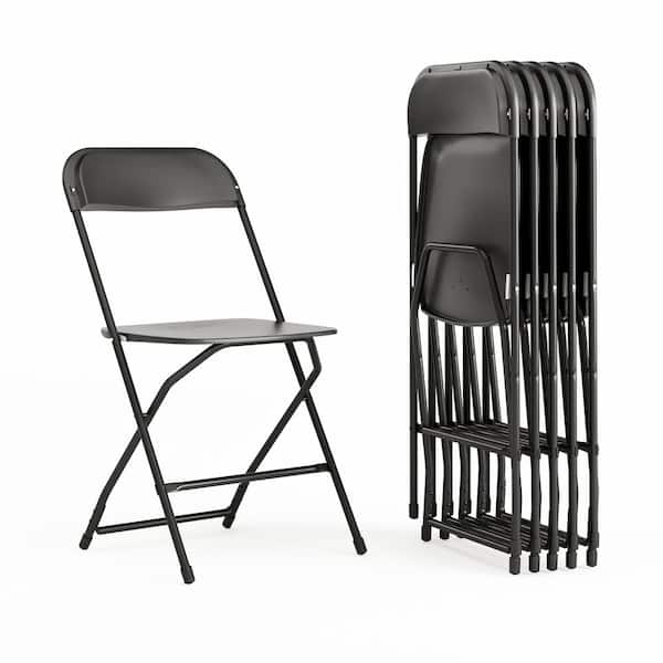 Carnegy Avenue Black Metal Folding Chairs CGA-LE-487293-BL-HD