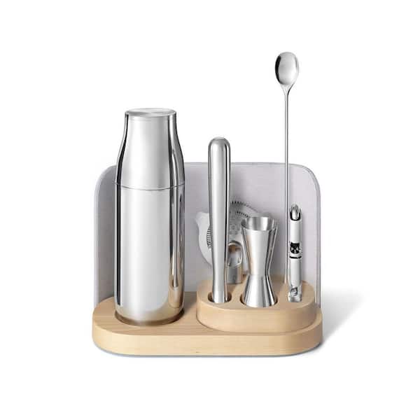 9-Piece Gray Stainless Steel Complete Bar Set