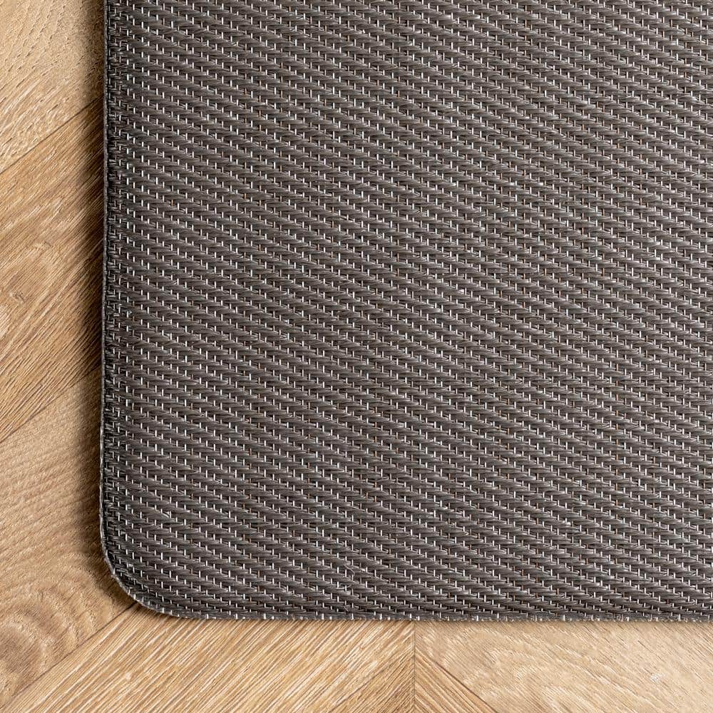 Dark Grey Braided Synthetic Non-slip Comfort Mat 20" x 42"