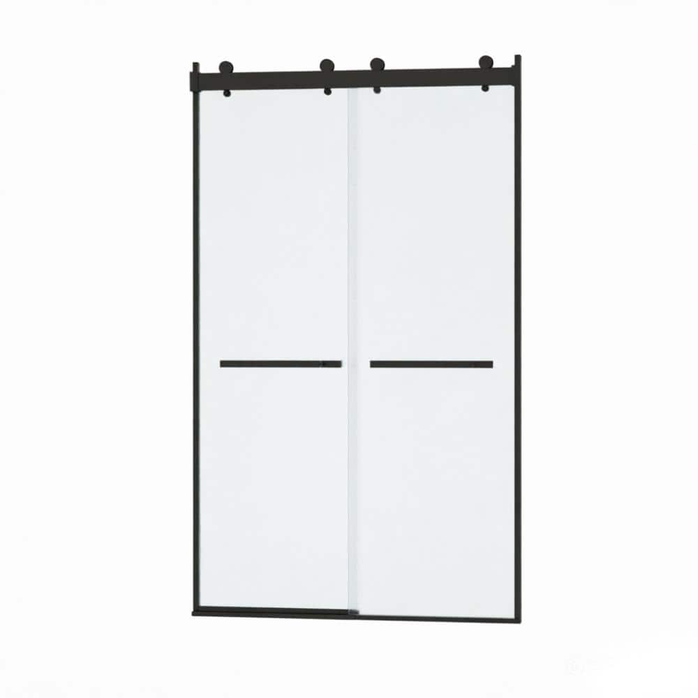 "60 in. W x 75 in. H Dual Sliding Frameless Shower Doors in Matte Black with 5/16""(8mm) ANSI-certified Tempered Glass" price history on PriceWatchPro