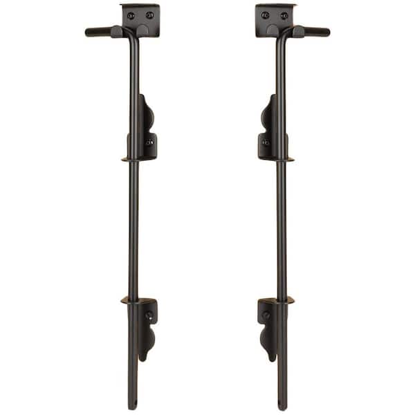 18 Heavy Duty Cane Bolt Drop Rod Steel Gate Ground Latch for Wood Metal Vinyl Gates Double Doors Fence 2 Pack