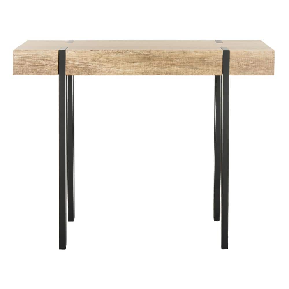 Alyssa Rustic Brown and Black Wood Metal Console Table